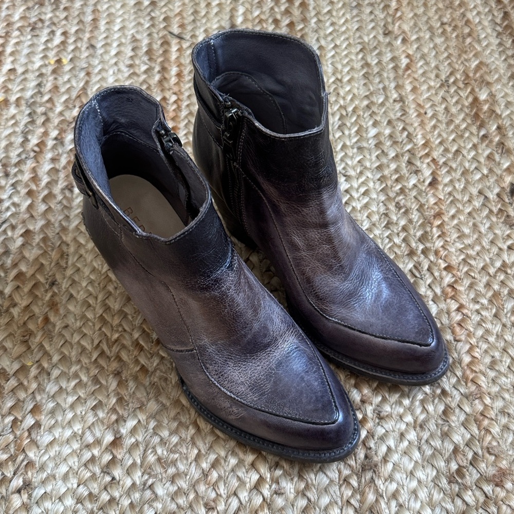 Bed Stu 8 Isla Bootie Heeled Shoes Distressed Leather Boots - Picture 10 of 12